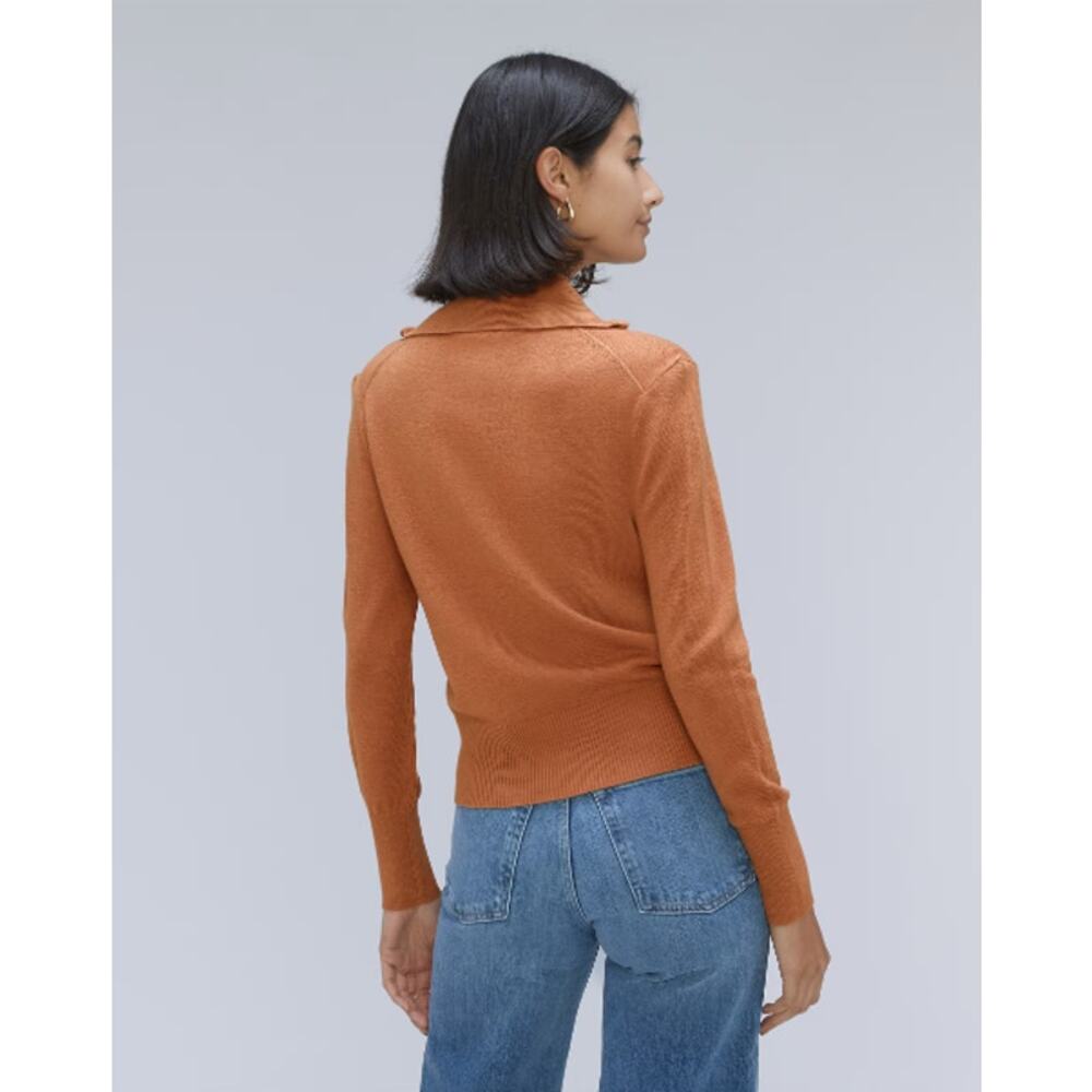 NEW Everlane The Luxe Merino Half Zip Sweater Wool Yak Hair Tawny XS - Picture 5 of 8